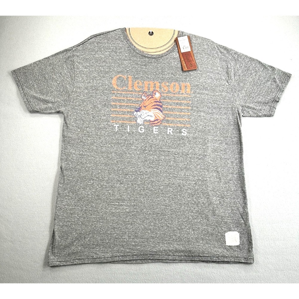 Clemson Tigers Retro Brand Men's XXL Gray Vintage Graphic T-Shirt NCAA NWT